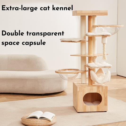 Premium Wood-crafted Cat Tree Plus