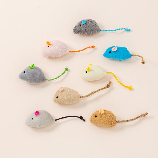 Handmade Cat Plush Mouse Toys 3pcs (Catnip-infused)